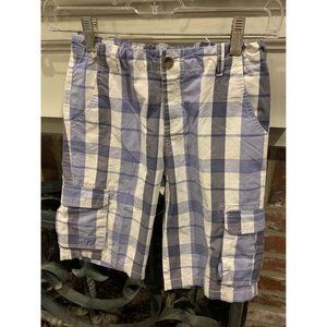 PUG boys cargo shorts, size 10, blue and white (Bin X)